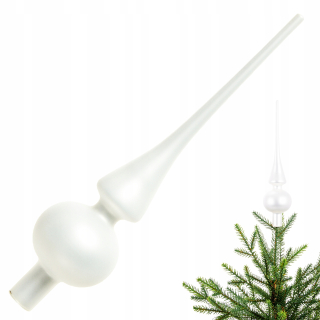 Sklenená korunka na vianočný stromček Cold white point - 26cm